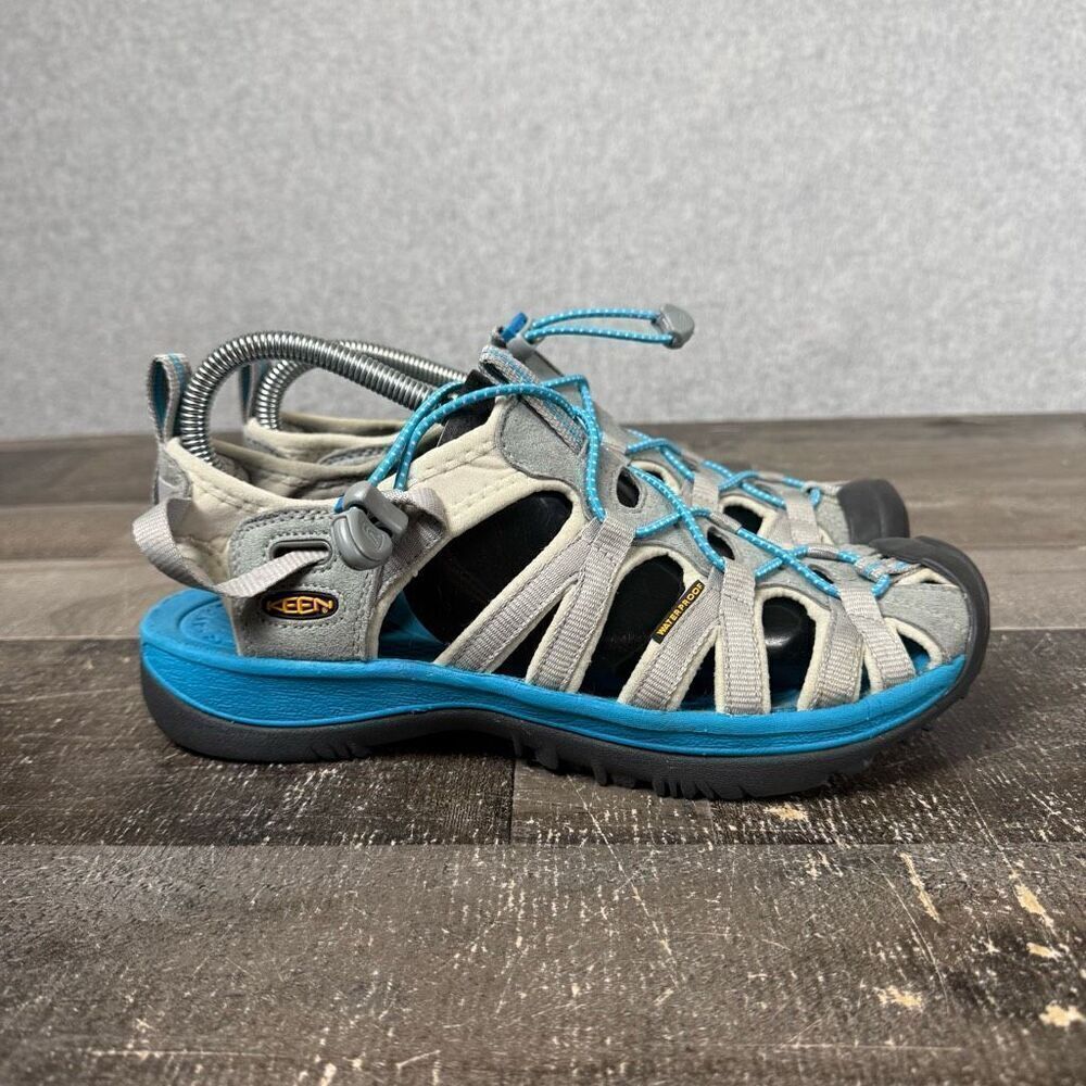 Keen Womens Size 40 US 9.5 Waterproof Water Trail Hiking Sandals Shoes Blue Gray